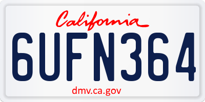 CA license plate 6UFN364