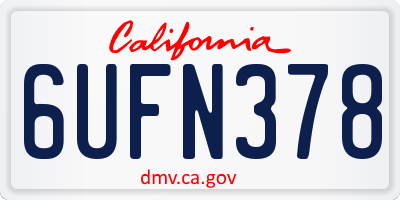 CA license plate 6UFN378