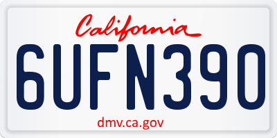 CA license plate 6UFN390