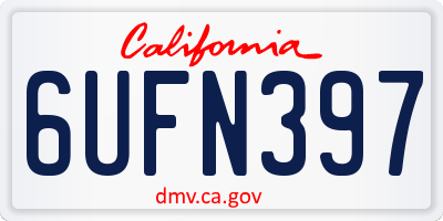 CA license plate 6UFN397