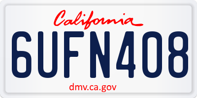 CA license plate 6UFN408