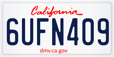 CA license plate 6UFN409
