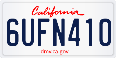 CA license plate 6UFN410