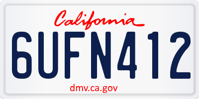 CA license plate 6UFN412
