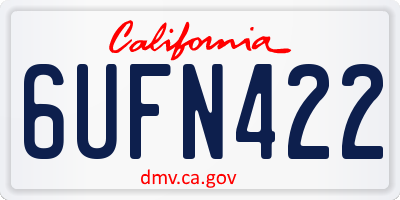 CA license plate 6UFN422