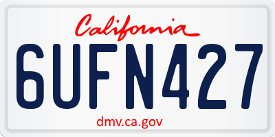 CA license plate 6UFN427