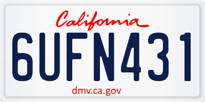 CA license plate 6UFN431