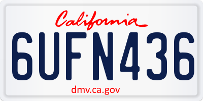 CA license plate 6UFN436