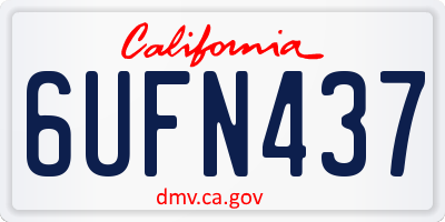 CA license plate 6UFN437