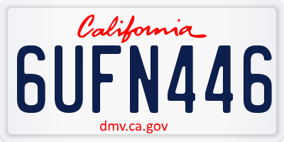 CA license plate 6UFN446