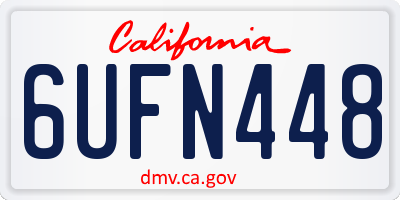 CA license plate 6UFN448