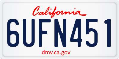 CA license plate 6UFN451