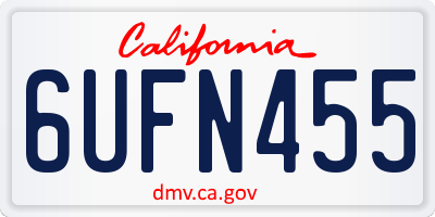 CA license plate 6UFN455