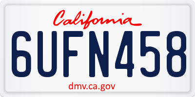 CA license plate 6UFN458