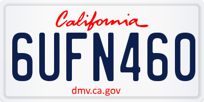 CA license plate 6UFN460