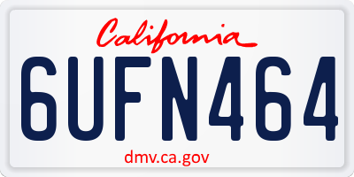 CA license plate 6UFN464