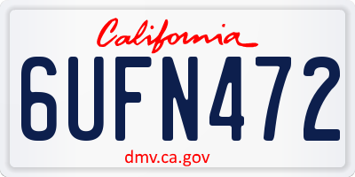 CA license plate 6UFN472