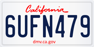 CA license plate 6UFN479