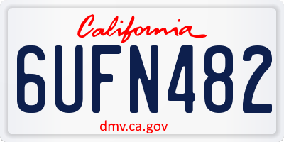 CA license plate 6UFN482