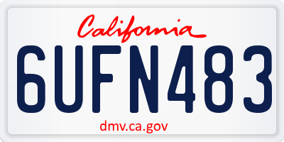 CA license plate 6UFN483