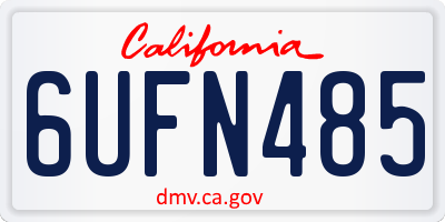 CA license plate 6UFN485