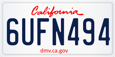 CA license plate 6UFN494