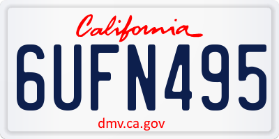 CA license plate 6UFN495