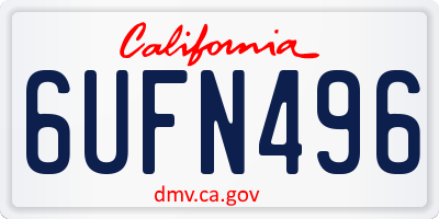CA license plate 6UFN496