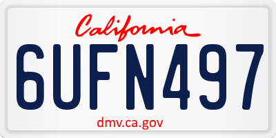 CA license plate 6UFN497