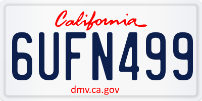 CA license plate 6UFN499