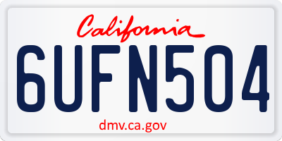 CA license plate 6UFN504
