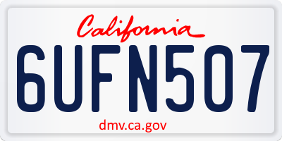 CA license plate 6UFN507
