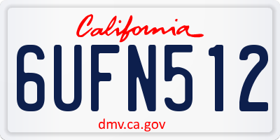 CA license plate 6UFN512