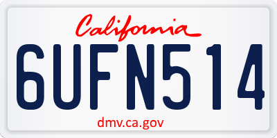 CA license plate 6UFN514