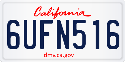 CA license plate 6UFN516