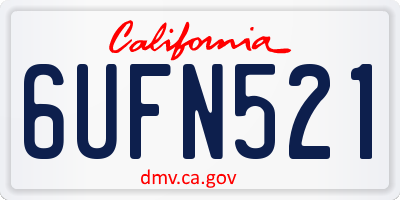 CA license plate 6UFN521