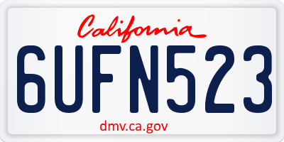 CA license plate 6UFN523