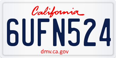 CA license plate 6UFN524