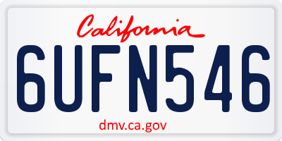 CA license plate 6UFN546