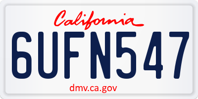 CA license plate 6UFN547