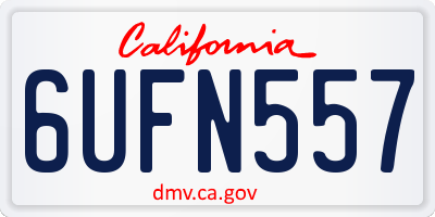 CA license plate 6UFN557