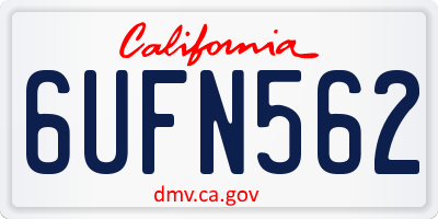 CA license plate 6UFN562