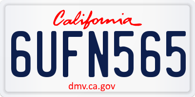 CA license plate 6UFN565