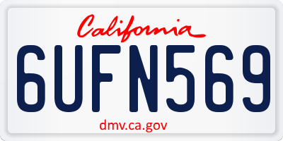 CA license plate 6UFN569
