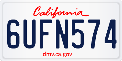 CA license plate 6UFN574