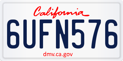 CA license plate 6UFN576