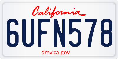 CA license plate 6UFN578
