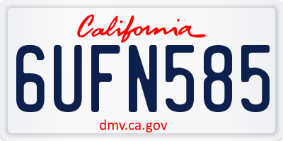 CA license plate 6UFN585