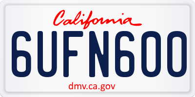 CA license plate 6UFN600