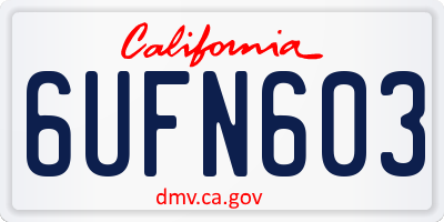 CA license plate 6UFN603